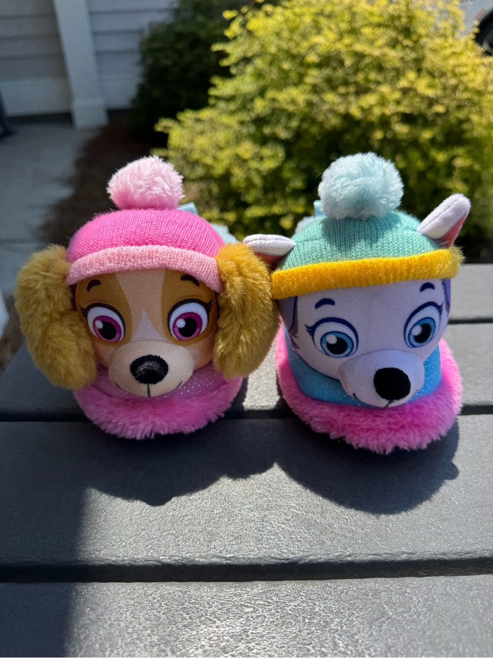 Skye and Everest Pink and Aqua Plush Kids Slippers - Cute Character Design